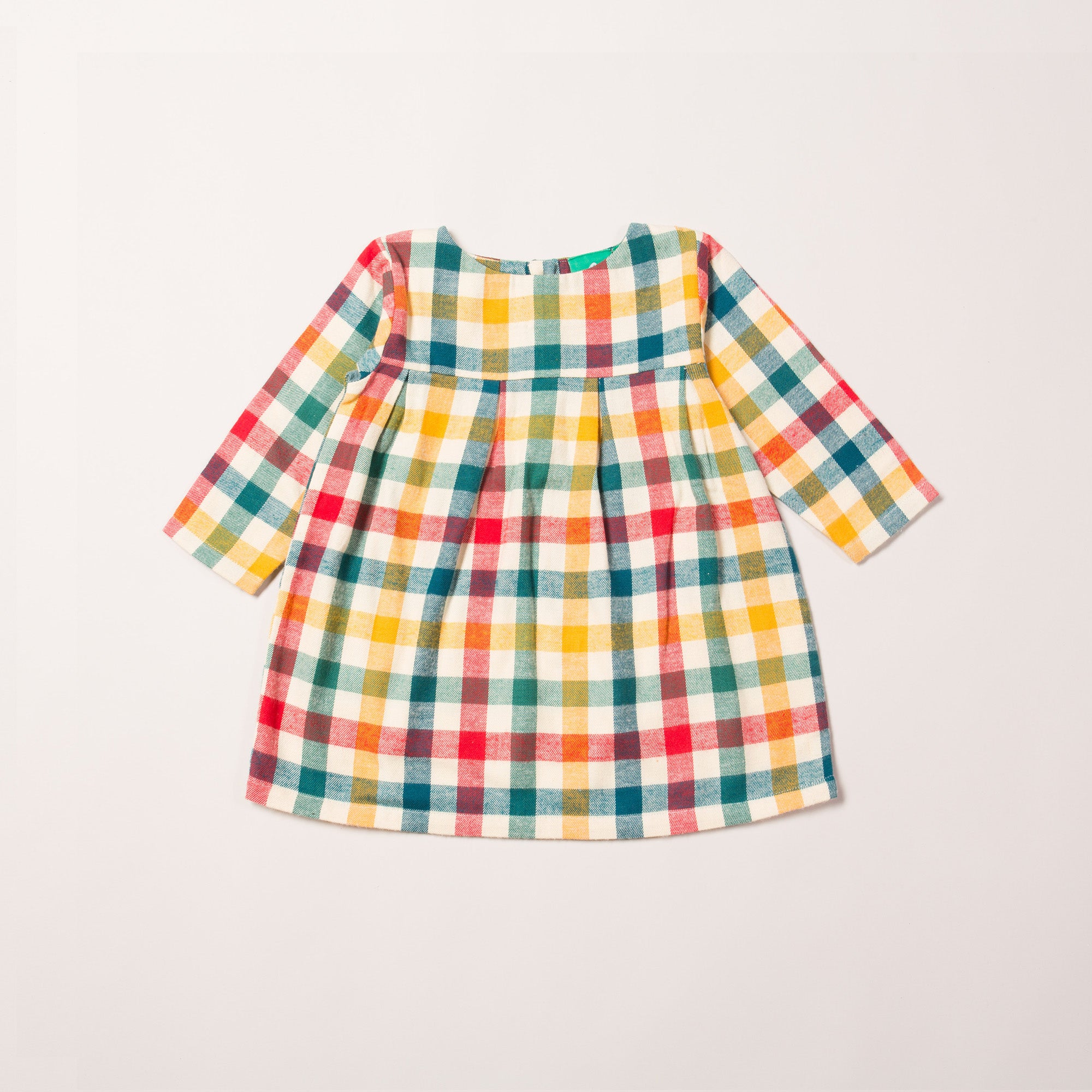Autumn Rainbow Check Smock Dress