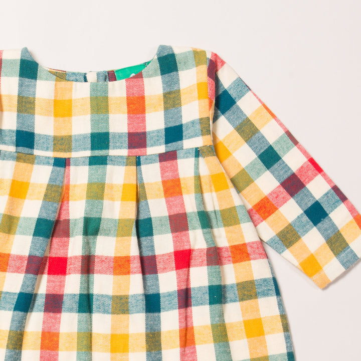 Autumn Rainbow Check Smock Dress