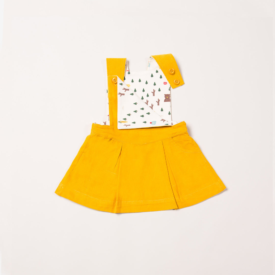 Gold Woodland Adventure Pinafore Dress