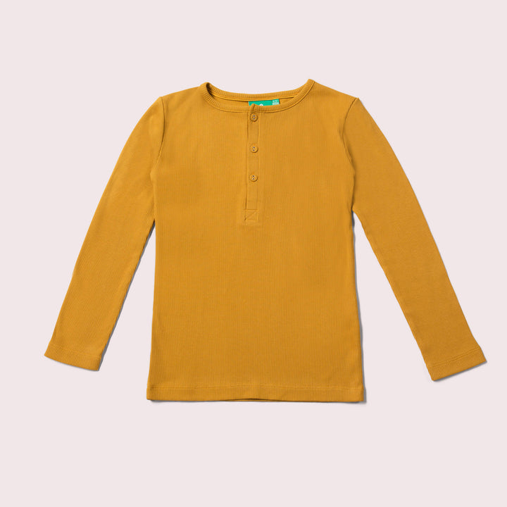 Golden Ochre Rib Long Sleeve T-Shirt