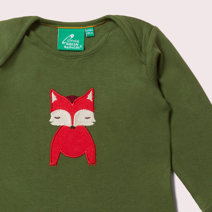 Night Time Fox Appliqué T-Shirt