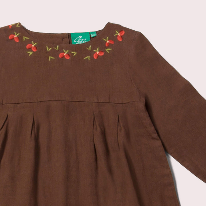 Cherry Embroidered Smock Dress