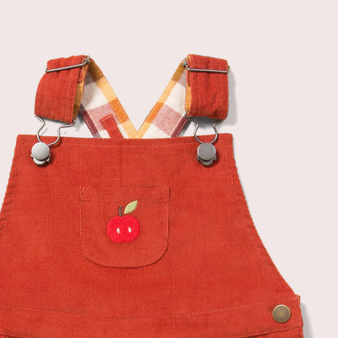 Embroidered Apple Classic Corduroy Dungarees