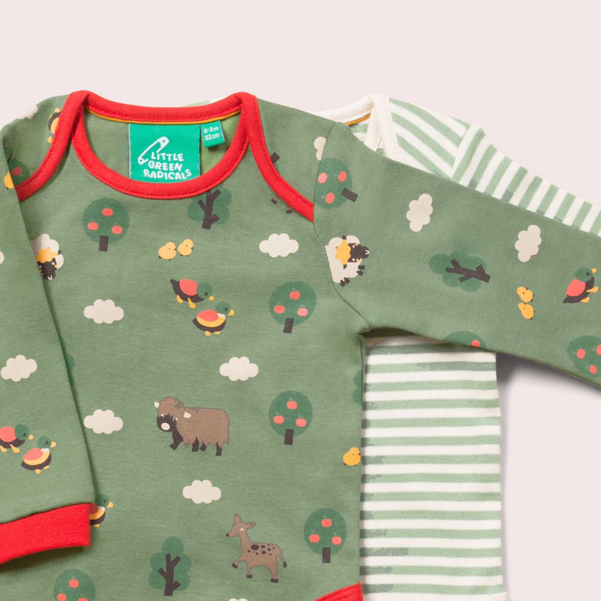 Animal Friends Organic Baby Bodysuit Set - 2 Pack