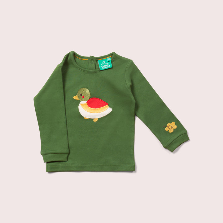 Little Duck Applique Long Sleeve T-Shirt