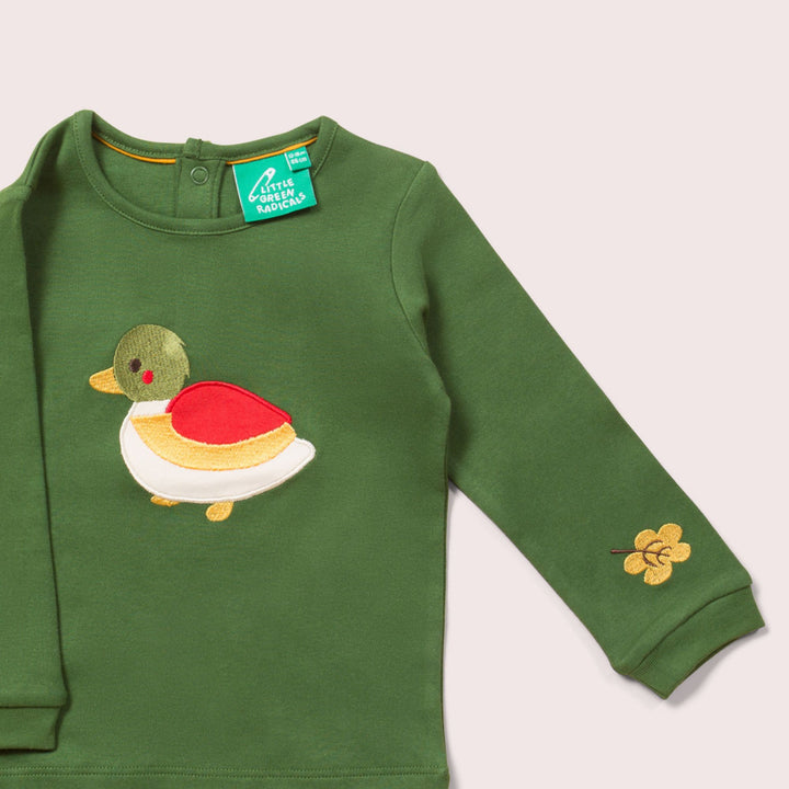 Little Duck Applique Long Sleeve T-Shirt