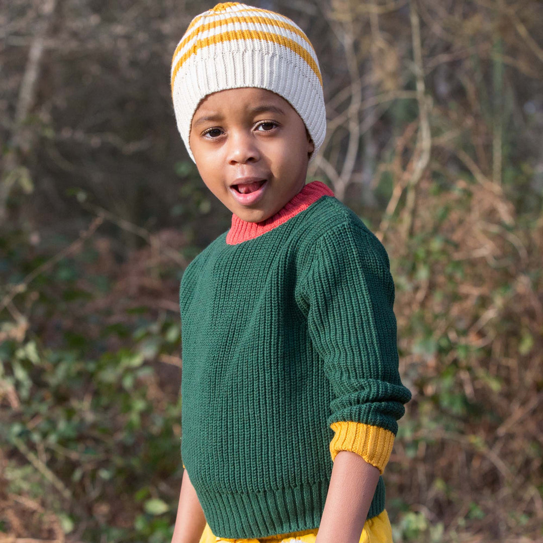 From One To Another Olive Snuggly Knitted Jumper