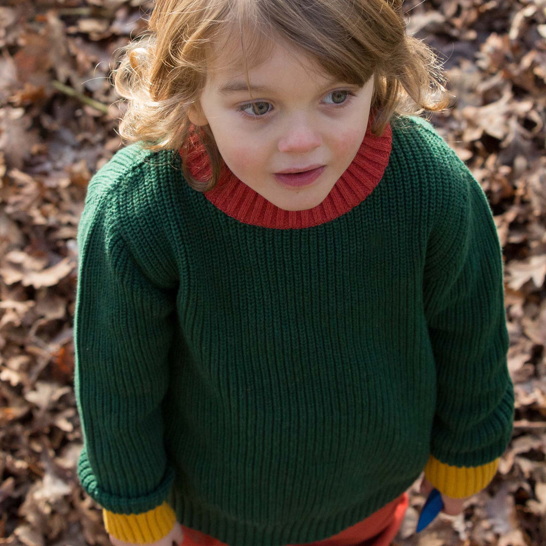 From One To Another Olive Snuggly Knitted Jumper