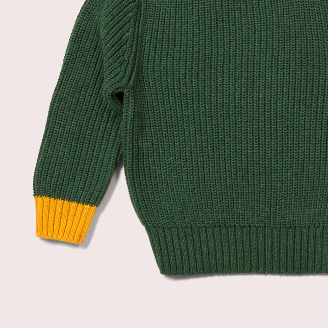 From One To Another Olive Snuggly Knitted Jumper