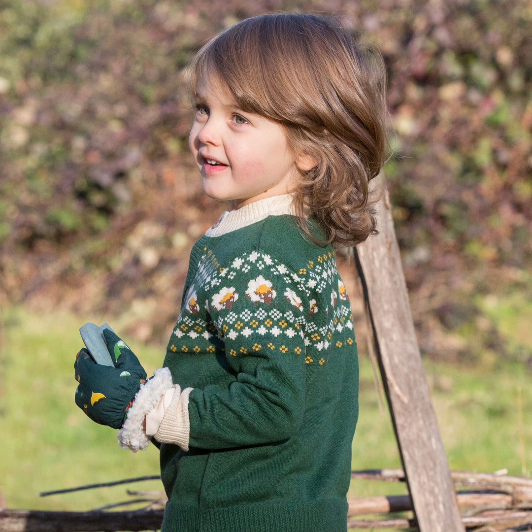 From One To Another Fair Isle Sheep Knitted Cardigan