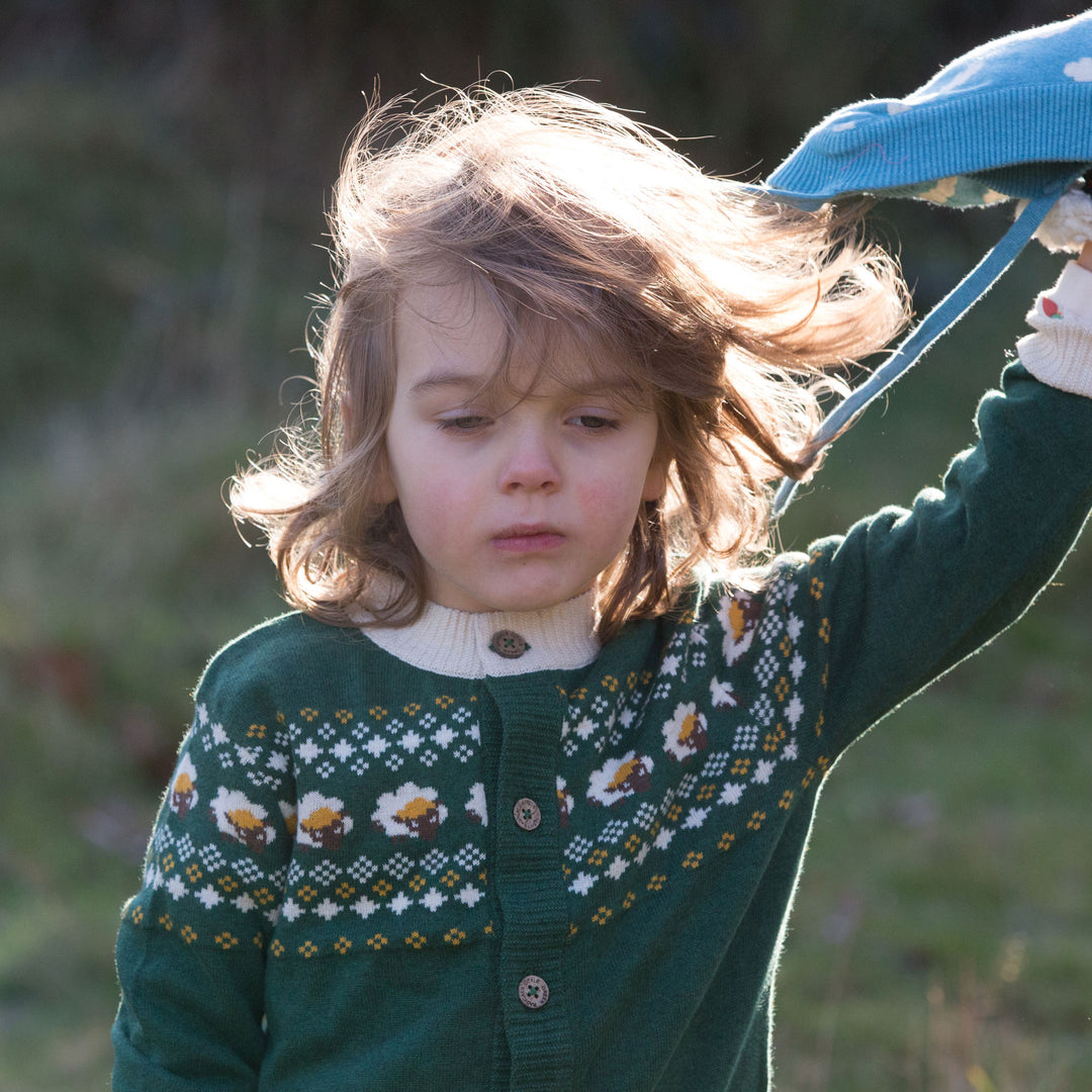 From One To Another Fair Isle Sheep Knitted Cardigan