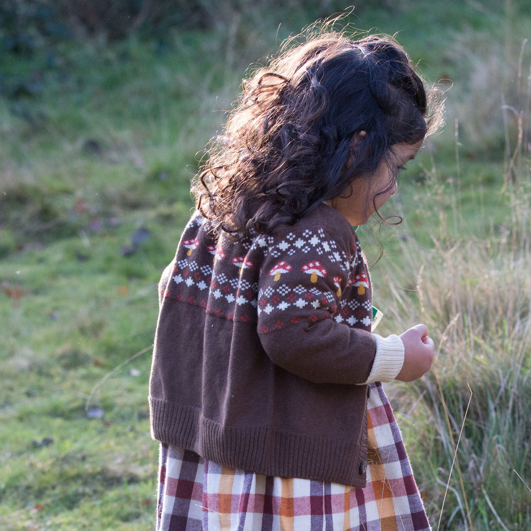 From One To Another Fair Isle Toadstool Knitted Cardigan