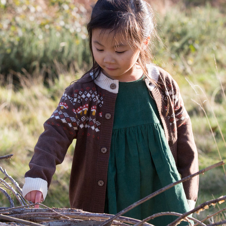 From One To Another Fair Isle Toadstool Knitted Cardigan