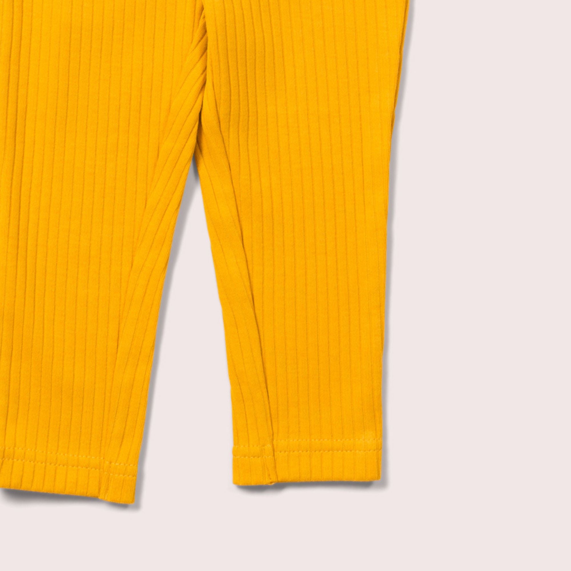 Gold Ribbed Leggings
