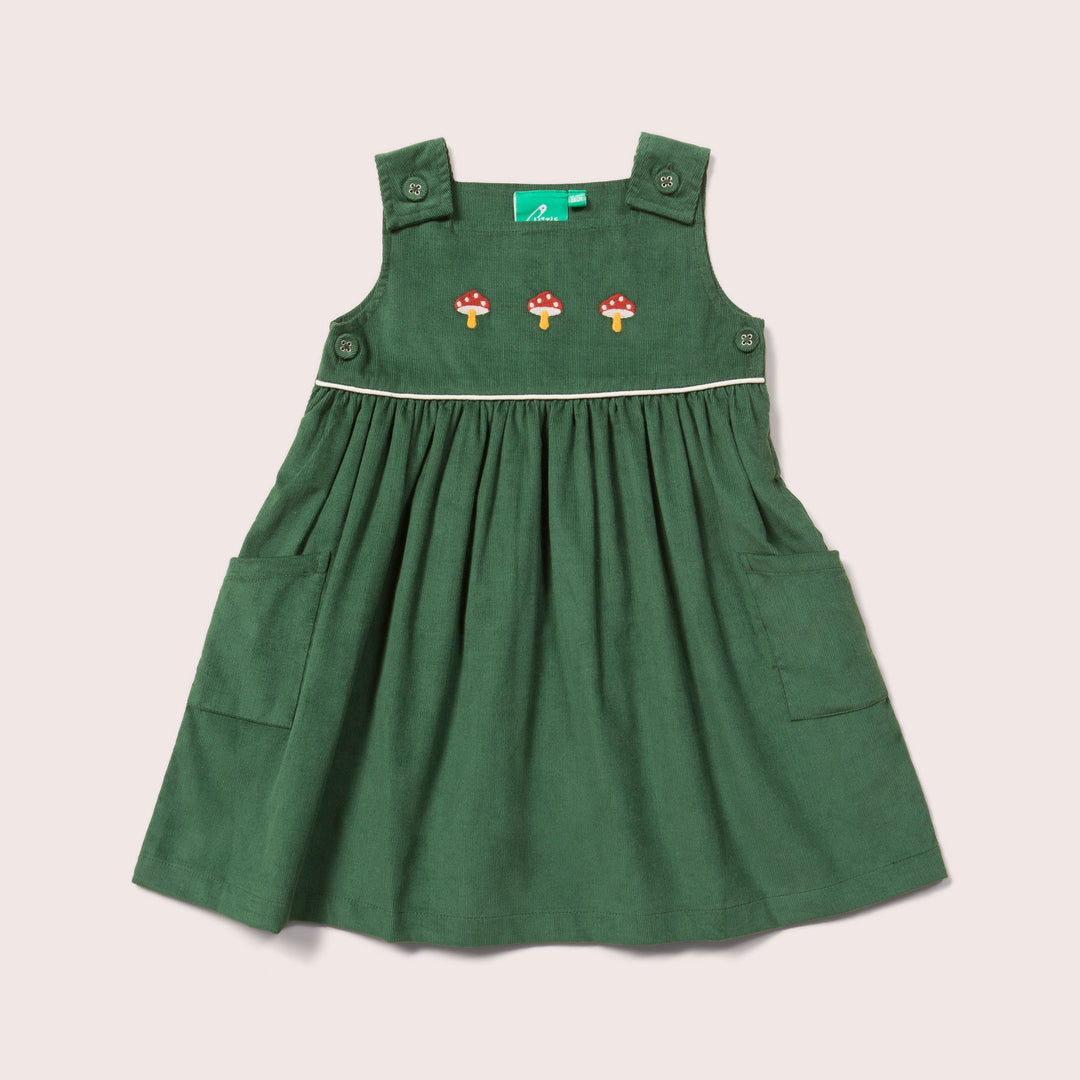 Embroidered Toadstool Corduroy Pinny Dress