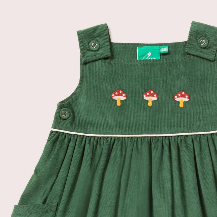 Embroidered Toadstool Corduroy Pinny Dress