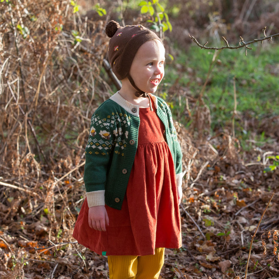 Burnt Ochre Day After Day Reversible Corduroy Pocket Dress