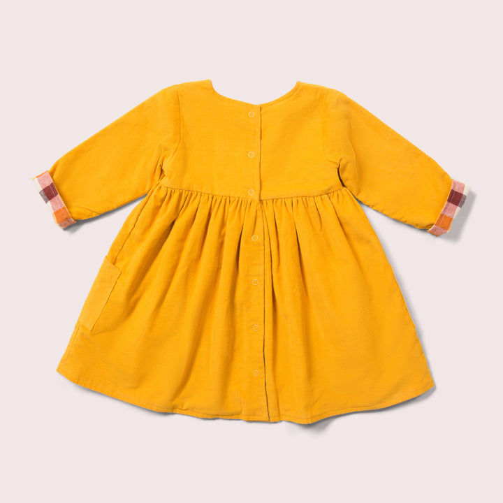 Gold Day After Day Reversible Corduroy Pocket Dress