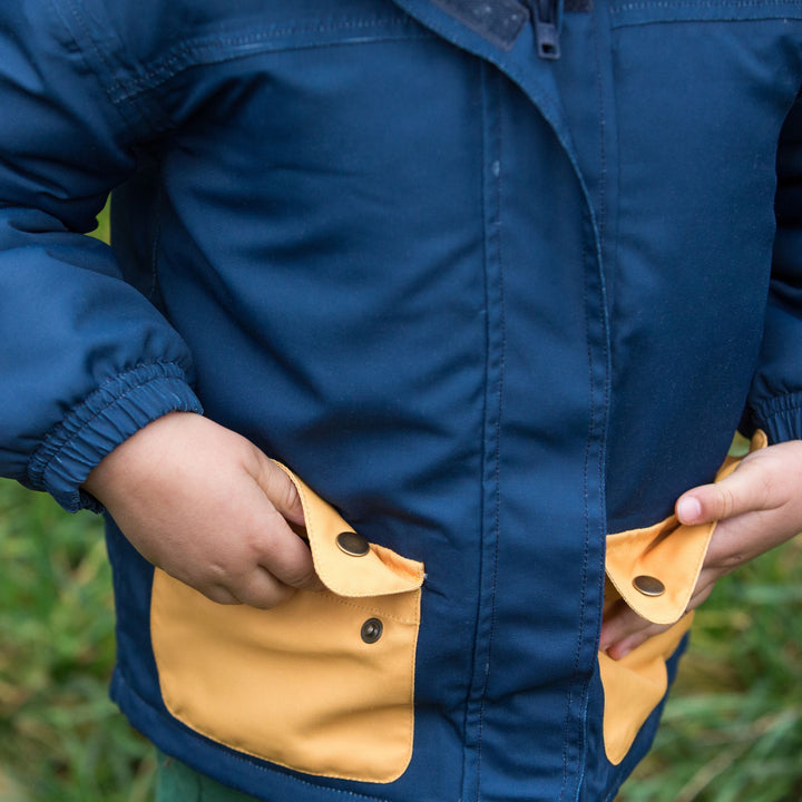 Navy Recycled Waterproof Winter Coat