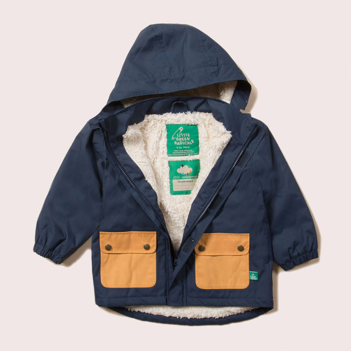 Navy Recycled Waterproof Winter Coat