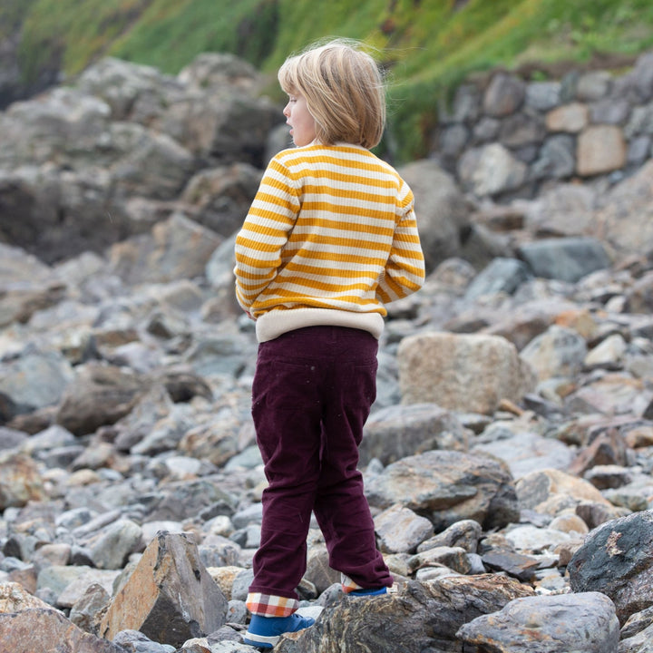 From One To Another Gold Striped Knitted Jumper