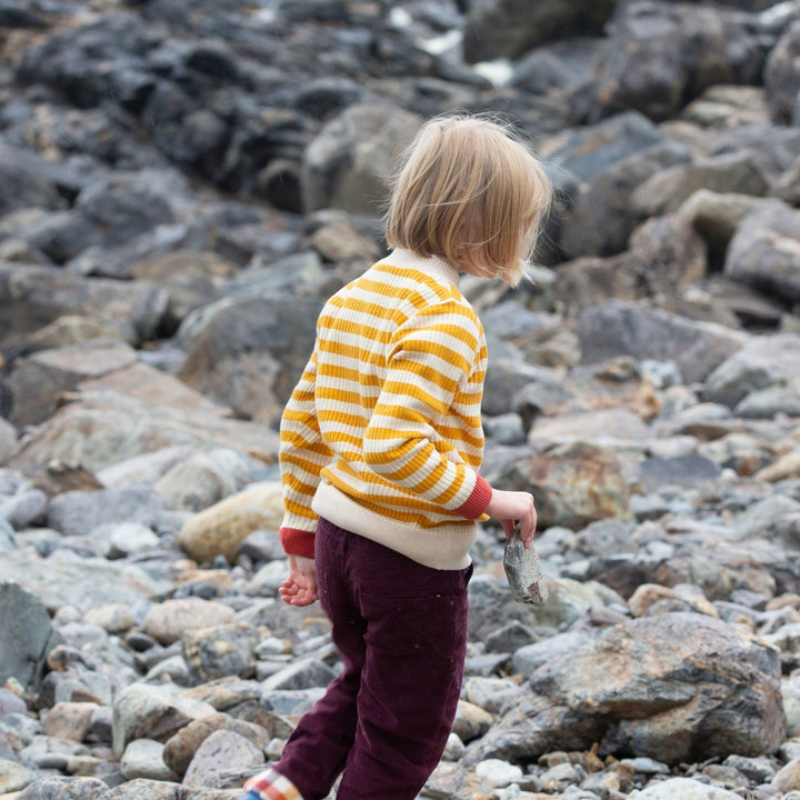 From One To Another Gold Striped Knitted Jumper