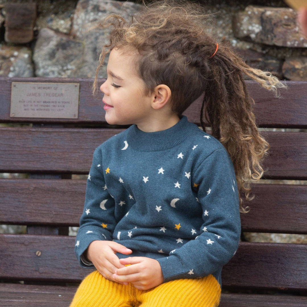 From One To Another Golden Stars Knitted Jumper