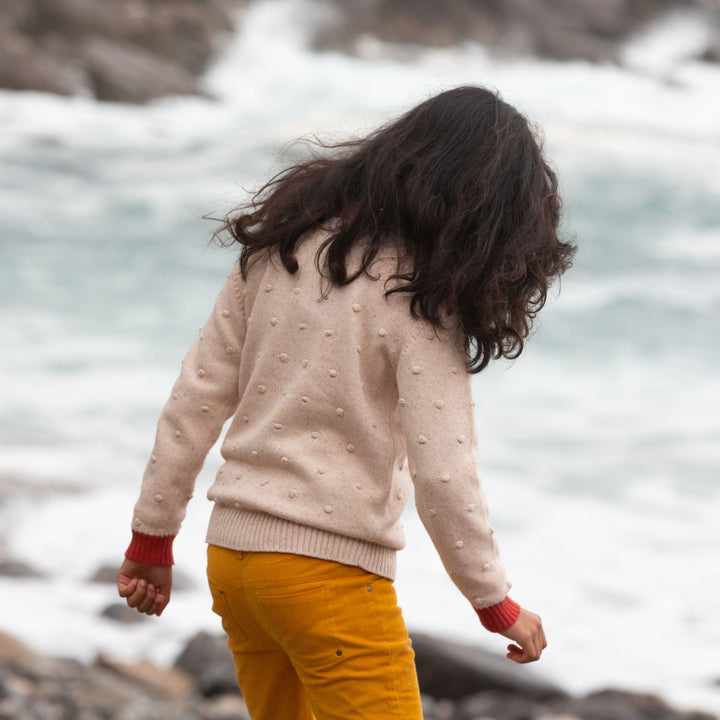 From One To Another Oatmeal Popcorn Snuggly Knitted Cardigan