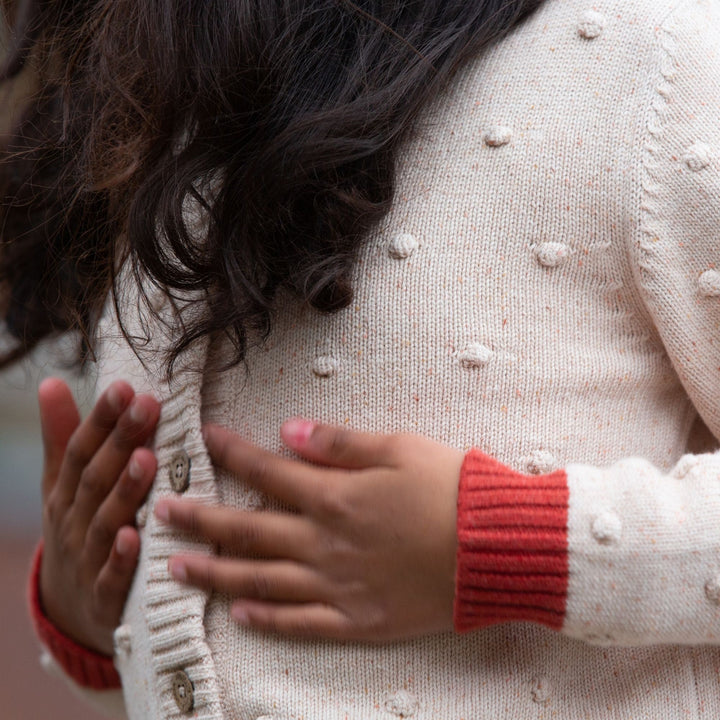 From One To Another Oatmeal Popcorn Snuggly Knitted Cardigan