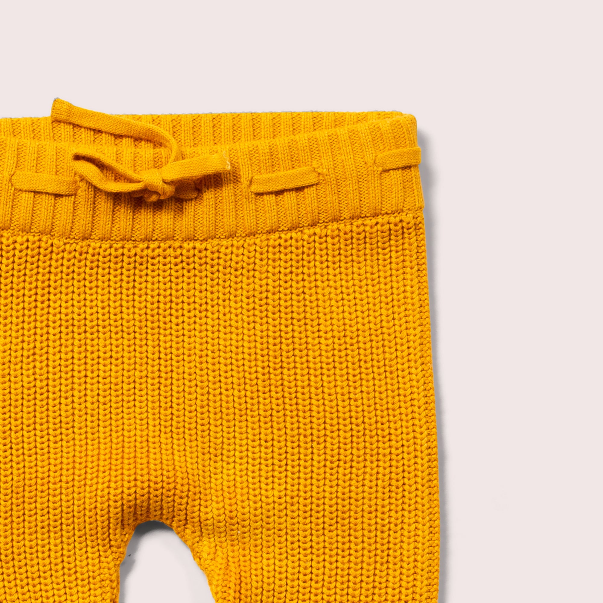 Gold Tie Waist Knitted Joggers