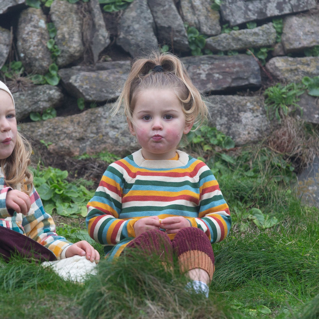 Rainbow Knitted Tunic Jumper Dress