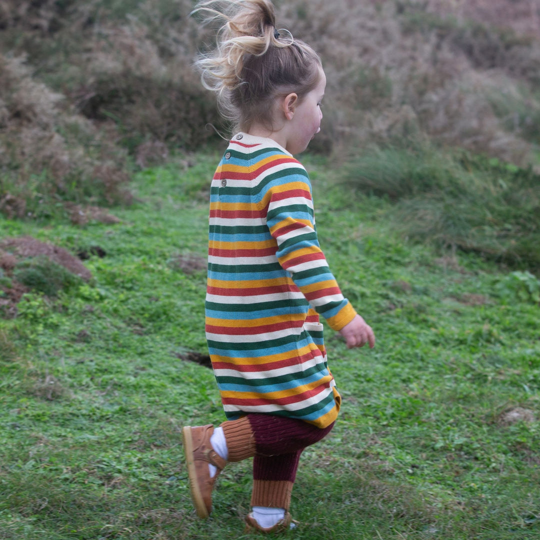 Rainbow Knitted Tunic Jumper Dress