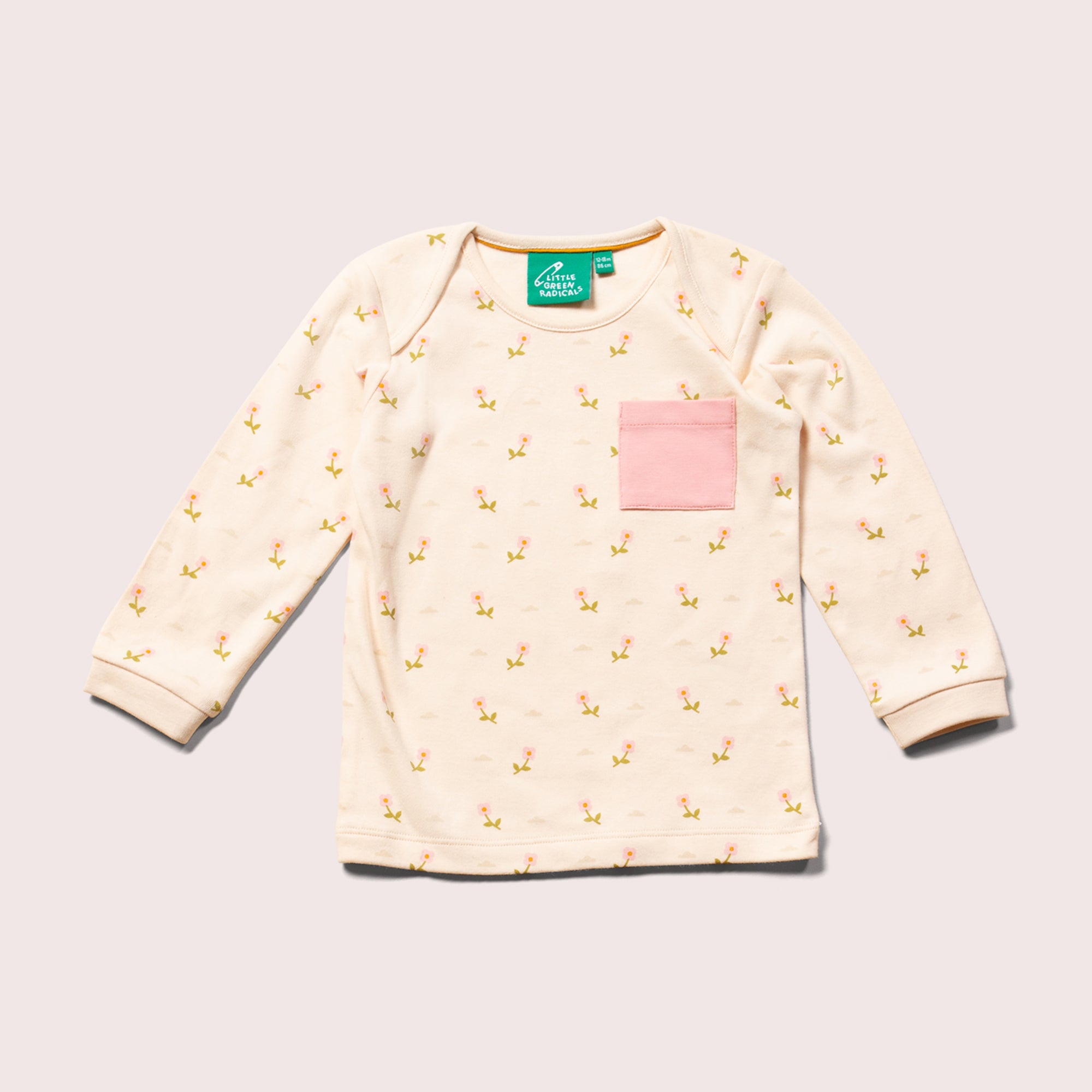 Pink Flowers Organic T-Shirt & Jogger Playset