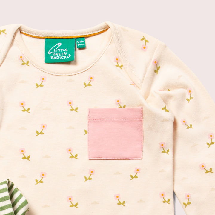 Pink Flowers Organic T-Shirt & Jogger Playset