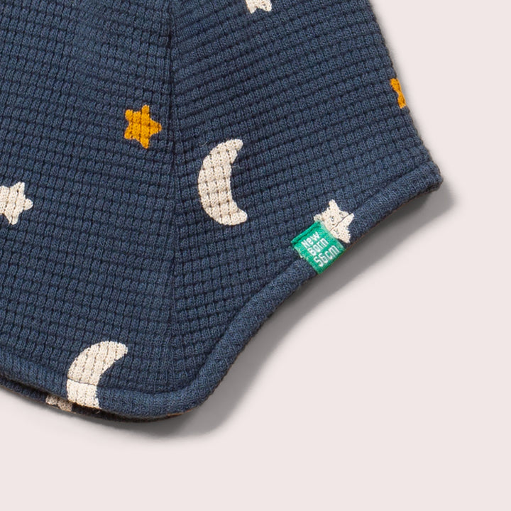 Navy Waffle Stars Baby Hat