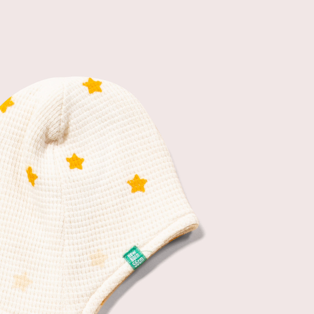 Cream Waffle Stars Baby Hat