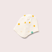 Cream Waffle Stars Baby Hat