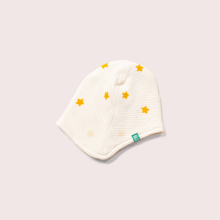 Cream Waffle Stars Baby Hat