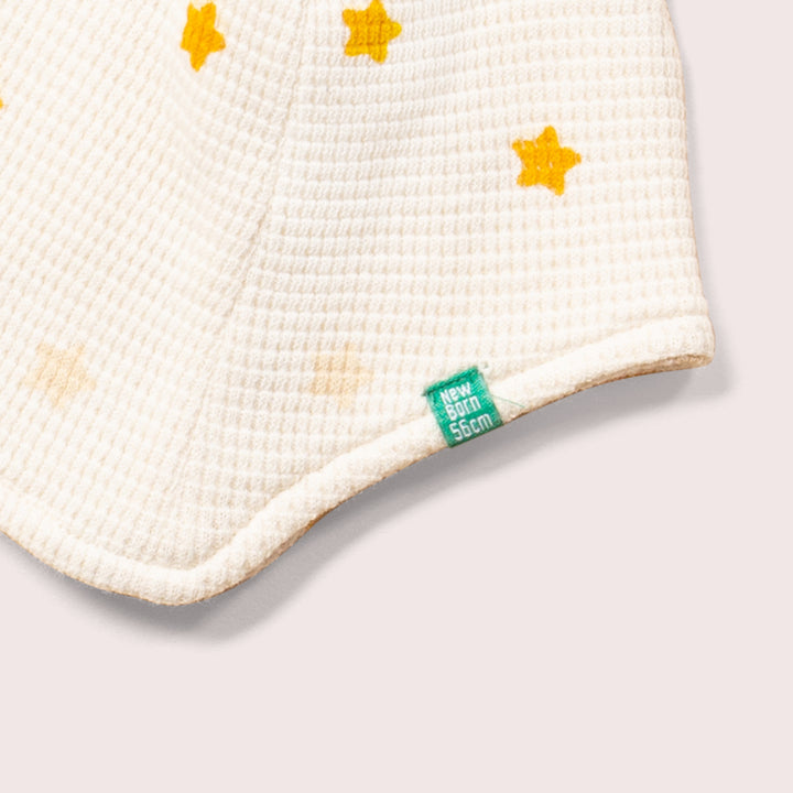 Cream Waffle Stars Baby Hat