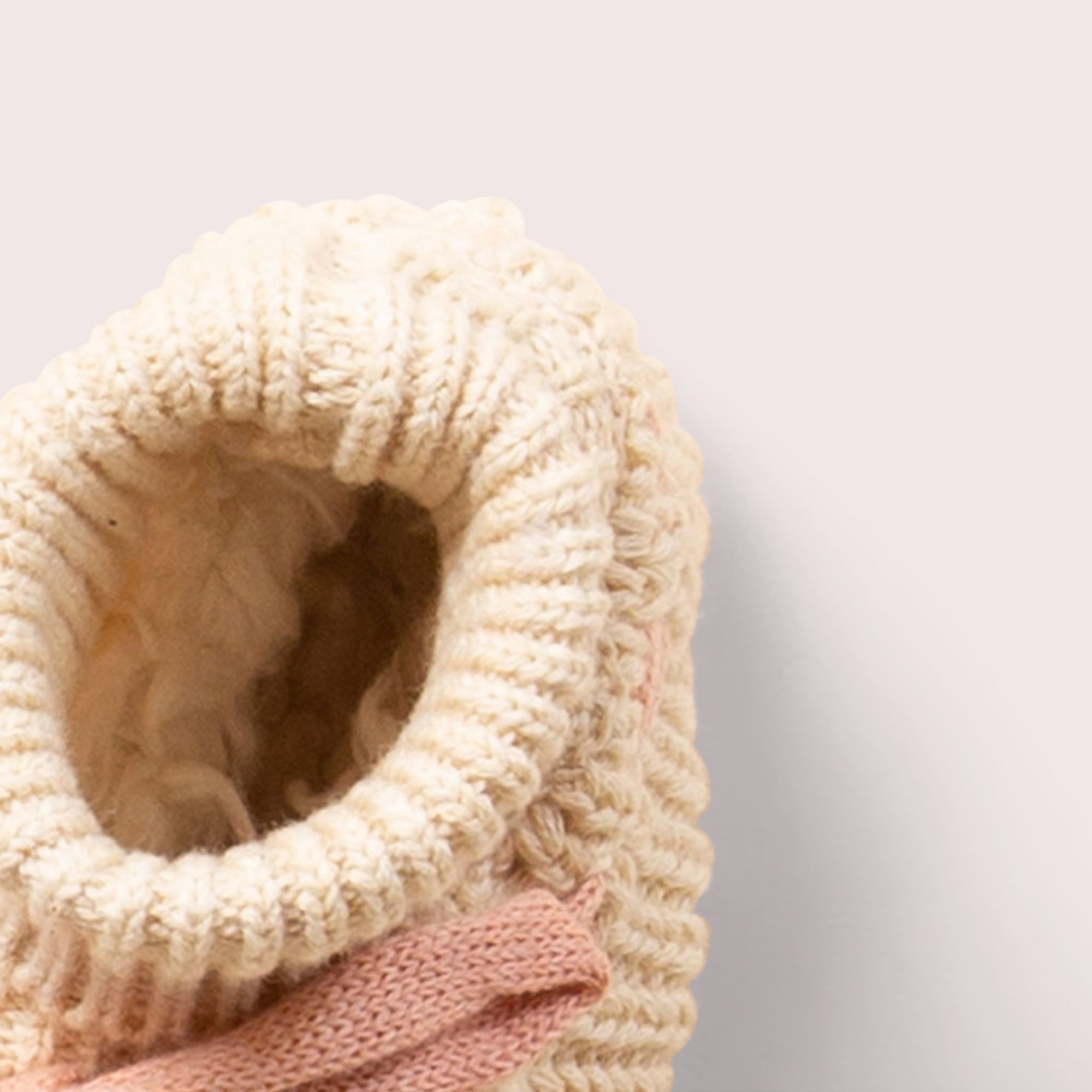 Oatmeal Knitted Baby Booties