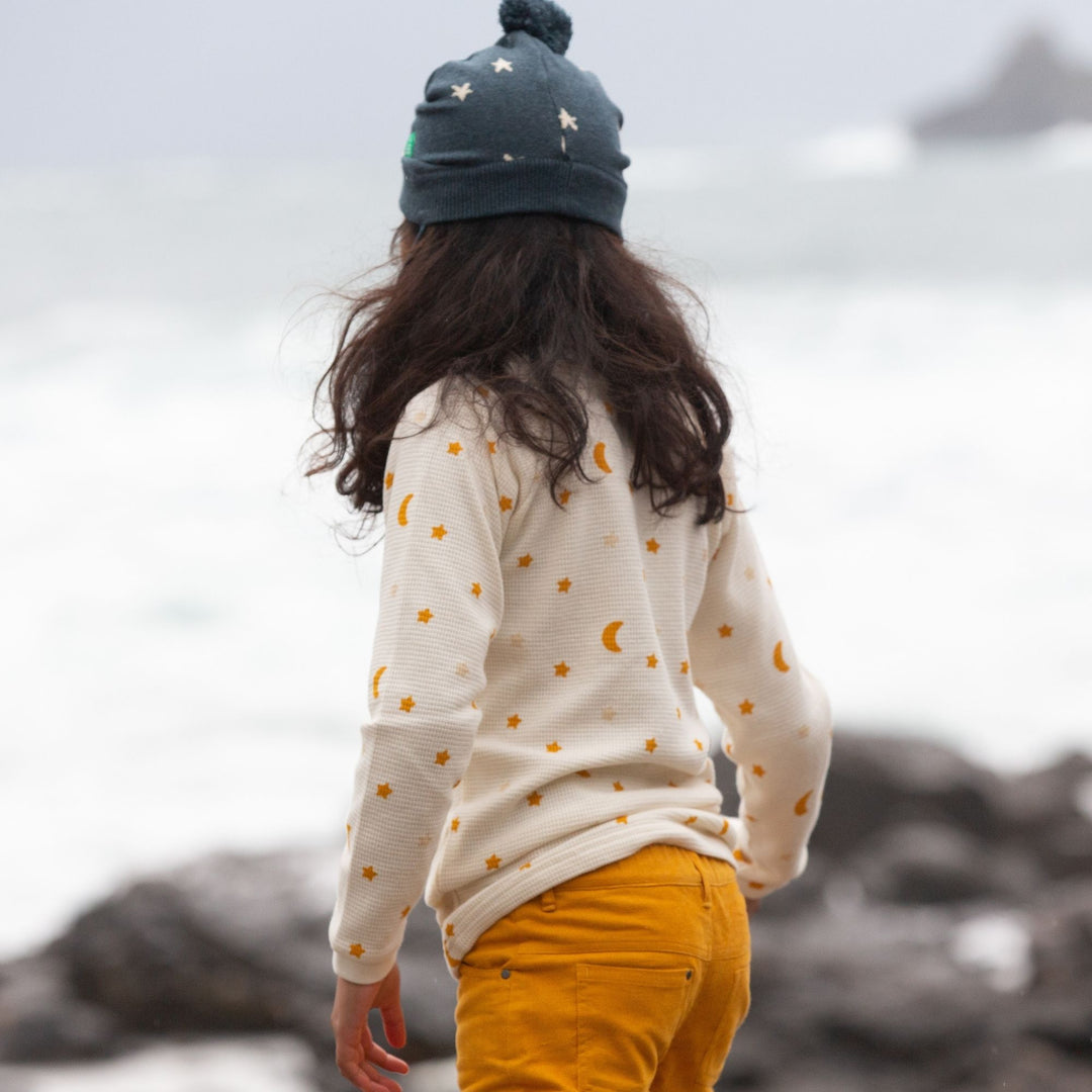 Golden Stars Knitted Hat & Baby Booties Set