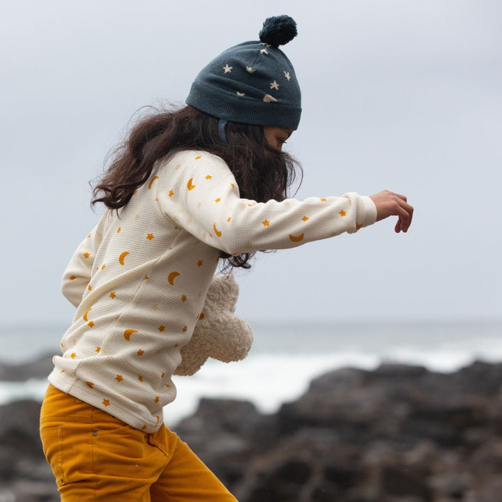 Golden Stars Knitted Hat