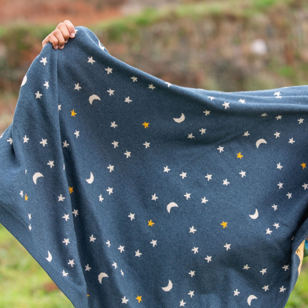 Golden Stars Soft Knitted Baby Blanket