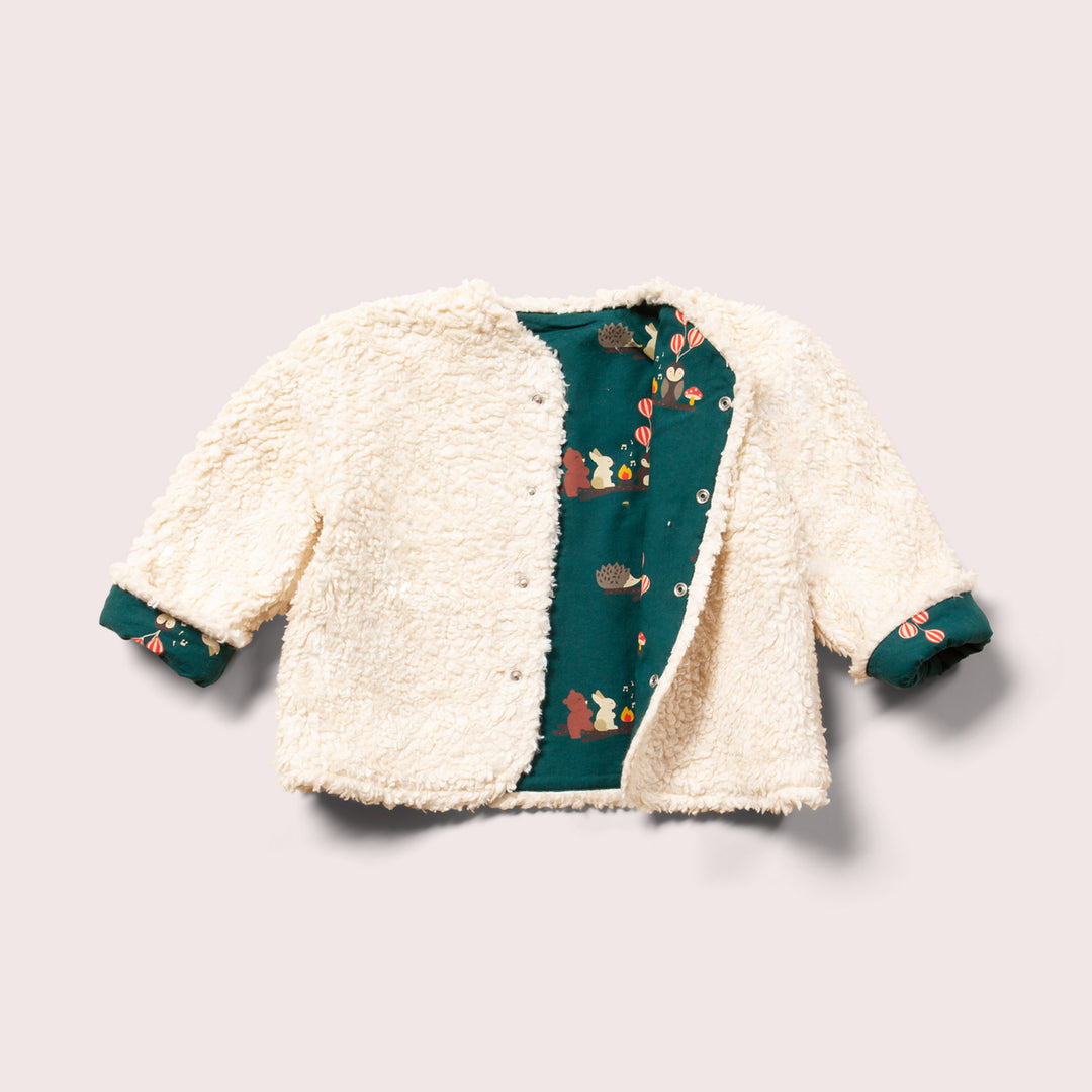 Around The Campfire Collarless Reversible Cosy Jacket