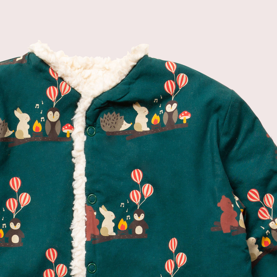 Around The Campfire Collarless Reversible Cosy Jacket