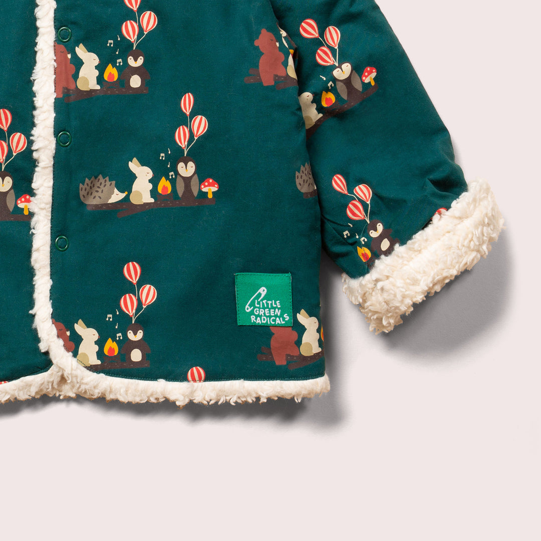 Around The Campfire Collarless Reversible Cosy Jacket