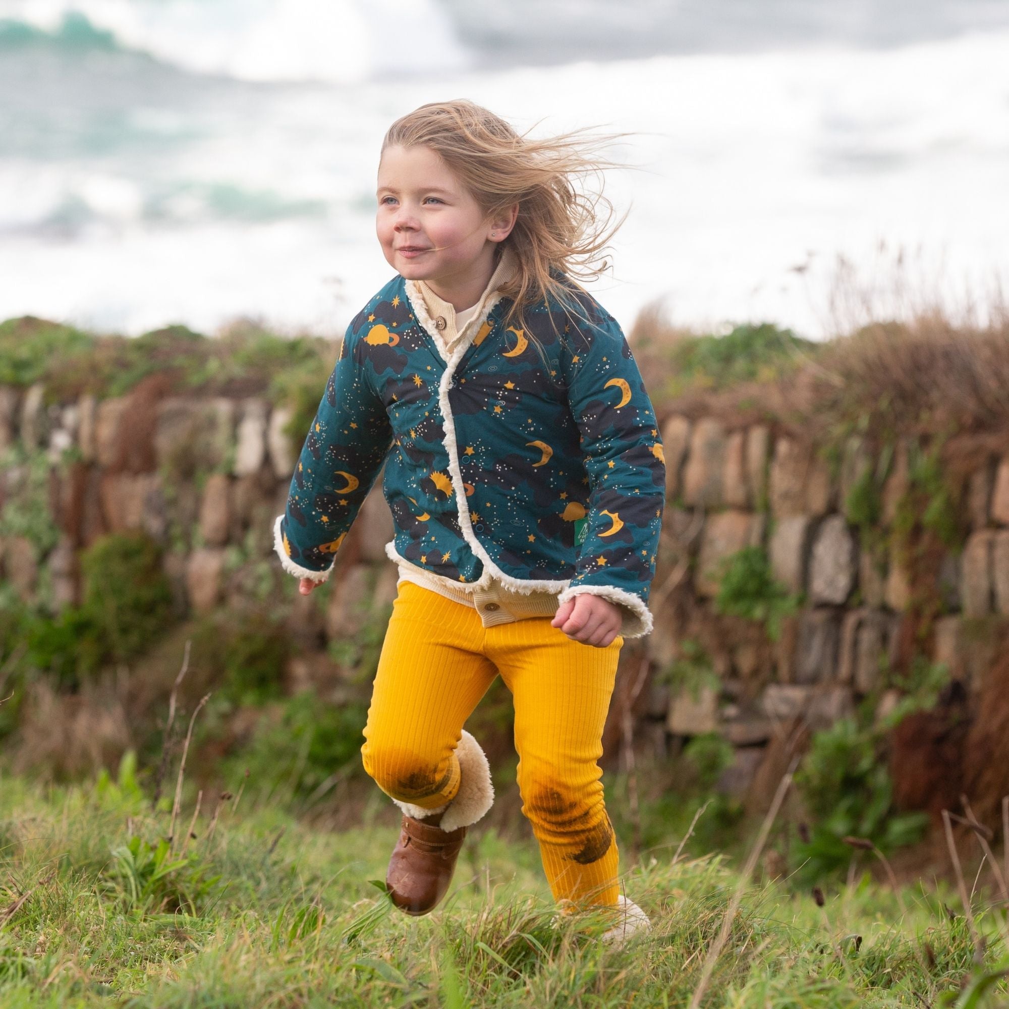 Saturn Nights Collarless Reversible Cosy Jacket
