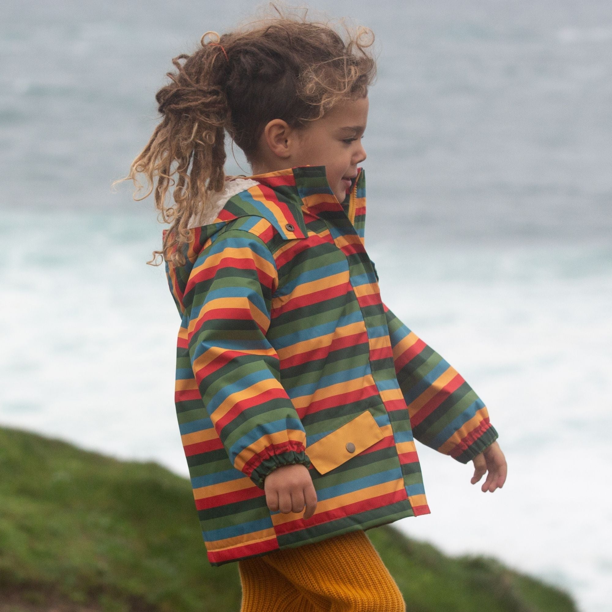 Rainbow Stripe Adventure Recycled Waterproof Winter Coat