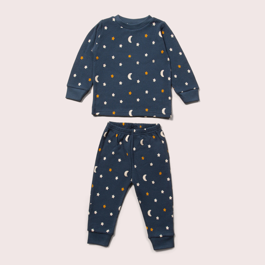 Navy Waffle Stars Organic Pyjamas