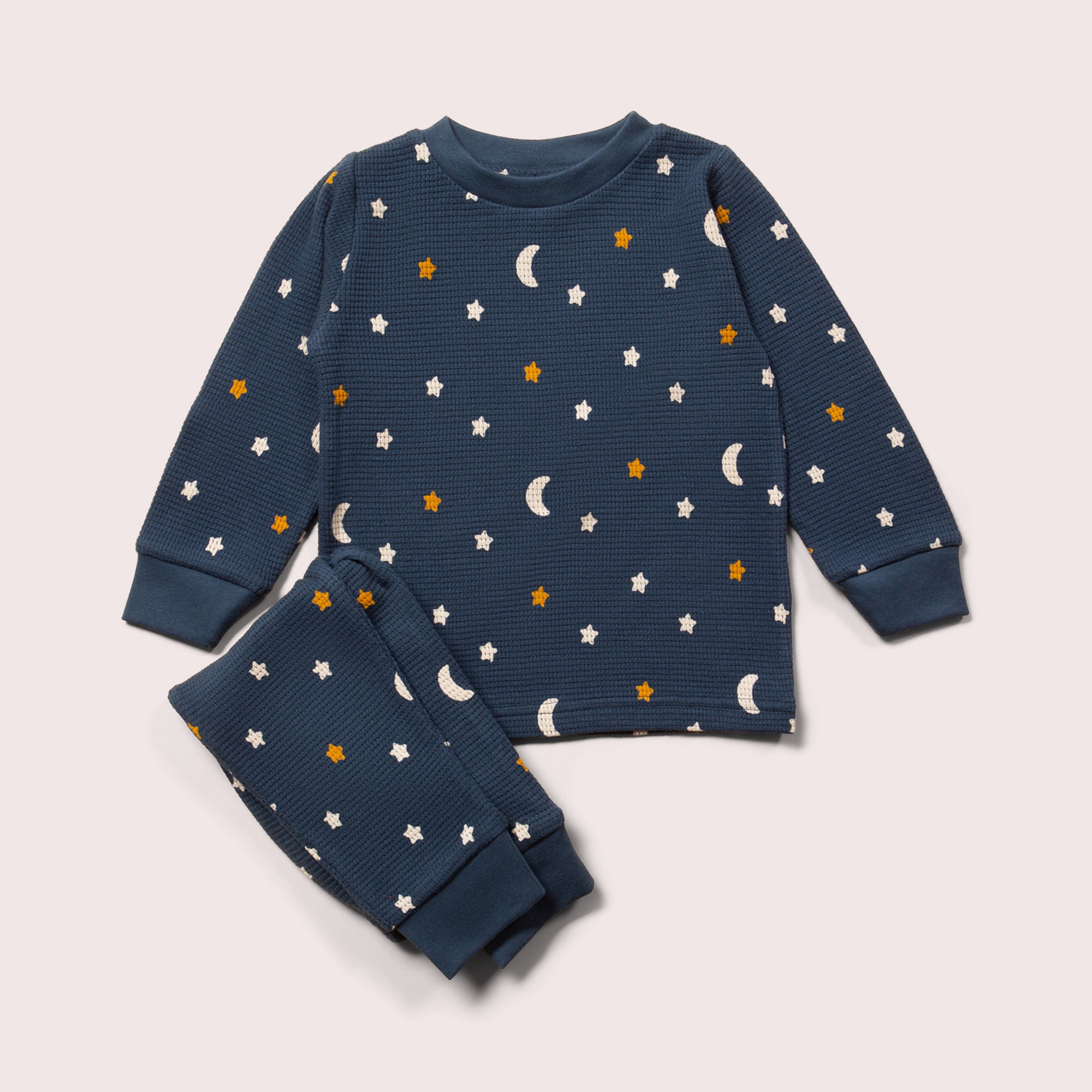 Navy Waffle Stars Organic Pyjamas NOT AVAILABLE for USA/AUS/CAN